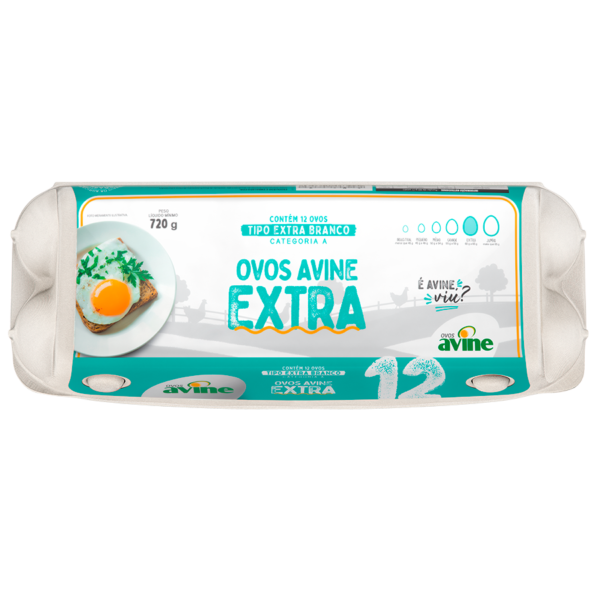 Ovos Galinha Extra Branco com 12 Polpa Lisa Avine