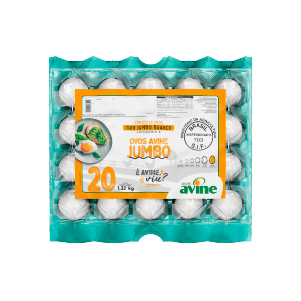 Ovos Galinha Jumbo Branco com 20 Plastificado Avine
