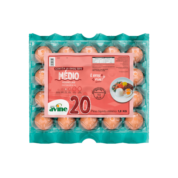 Ovos Galinha Médio Vermelho com 20 Plastificado Avine