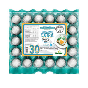 Ovos Galinha Extra  Branco com 30 Plastificado Avine