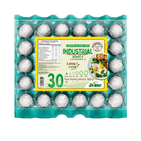Ovos Galinha Industrial Branco com 30 Plastificado Avine