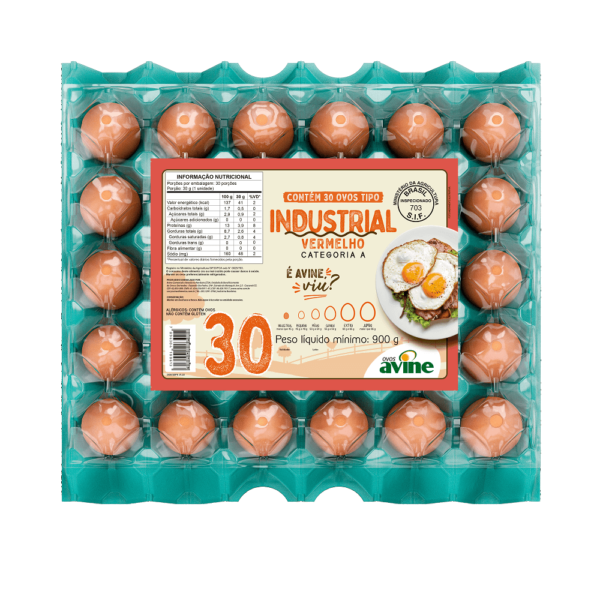 Ovos Galinha Industrial Vermelho com 30 Plastificado Avine