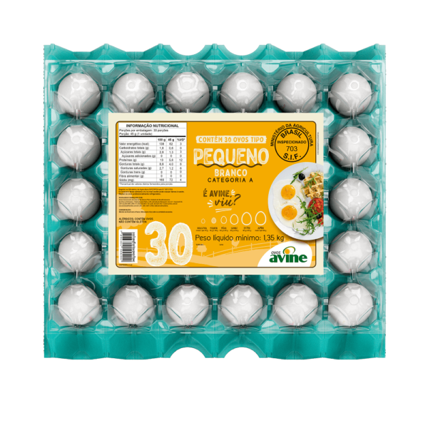 Ovos Galinha Pequeno Branco com 30 Plastificado Avine