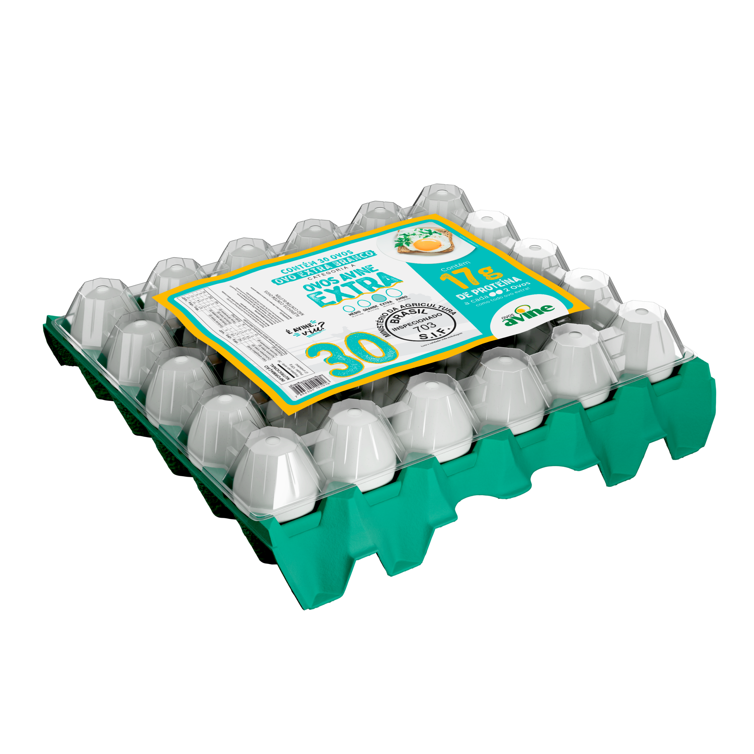 Ovos Galinha Extra Branco com 30 Plastificado Avine - Imagem 2