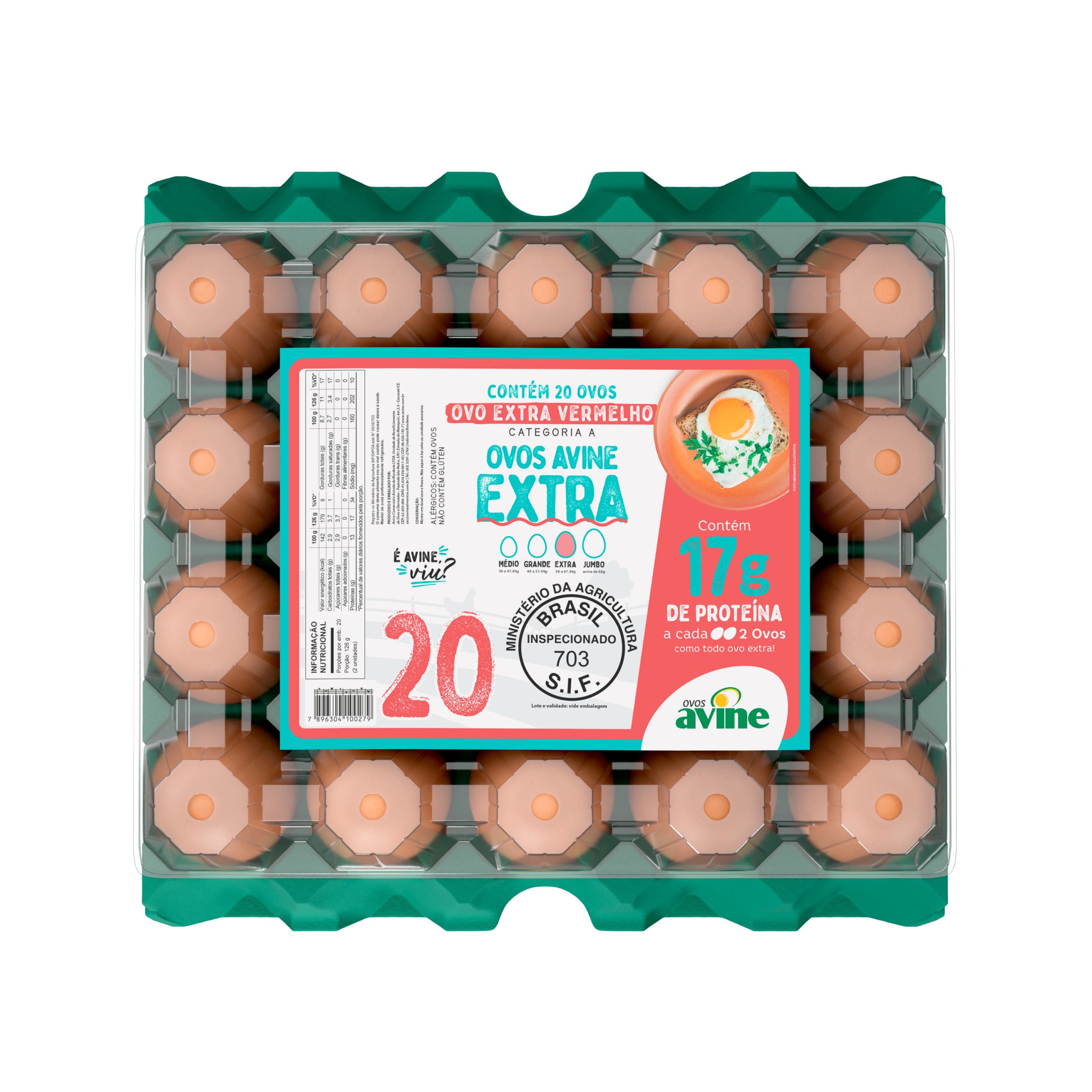 Ovos Galinha Extra Vermelho com 20 Plastificado Avine