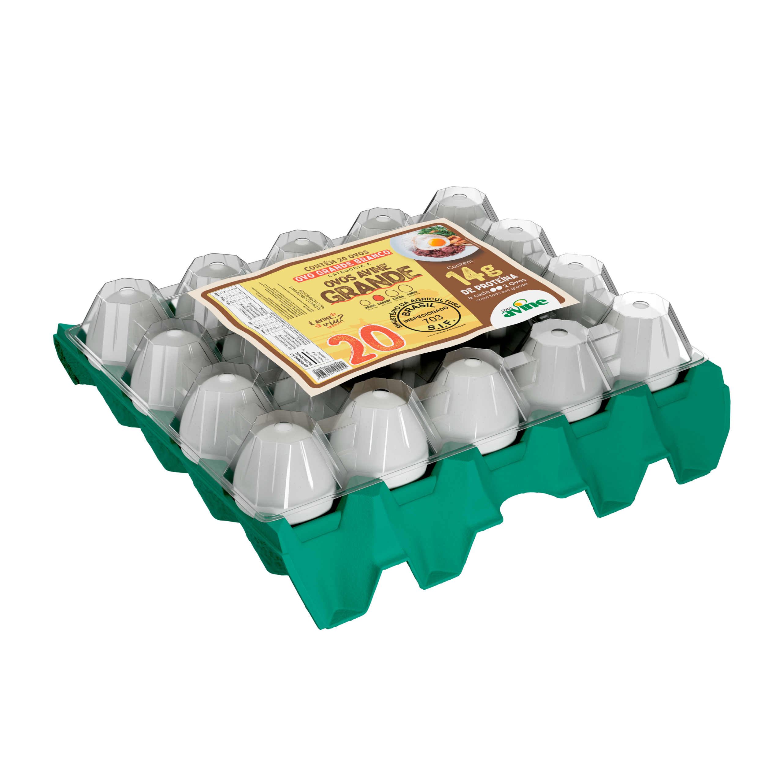Ovos Galinha Grande Branco com 20 Plastificado Avine - Imagem 2
