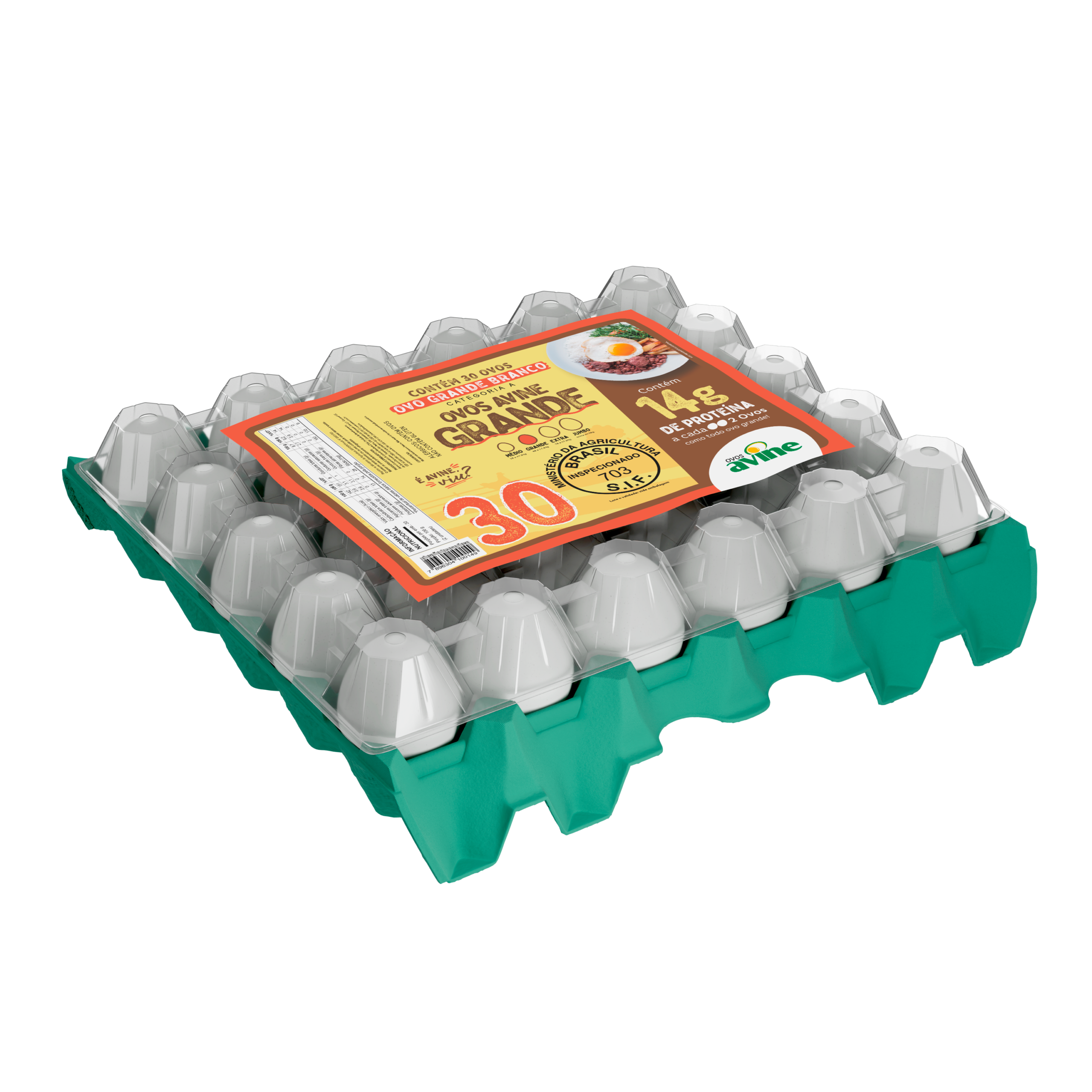 Ovos Galinha Grande Branco com 30 Plastificado Avine - Imagem 2
