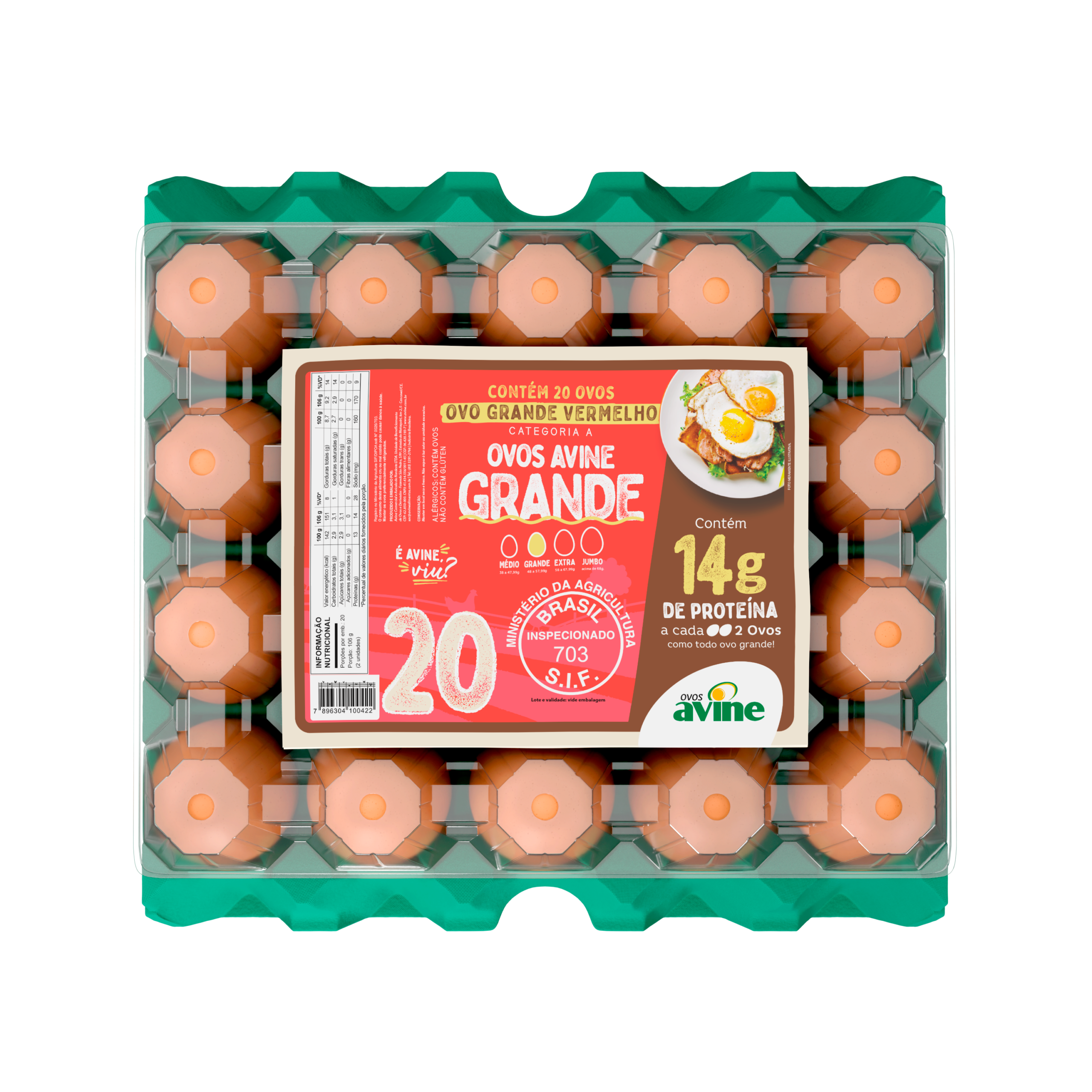 Ovos Galinha Grande Vermelho com 20 Plastificado Avine