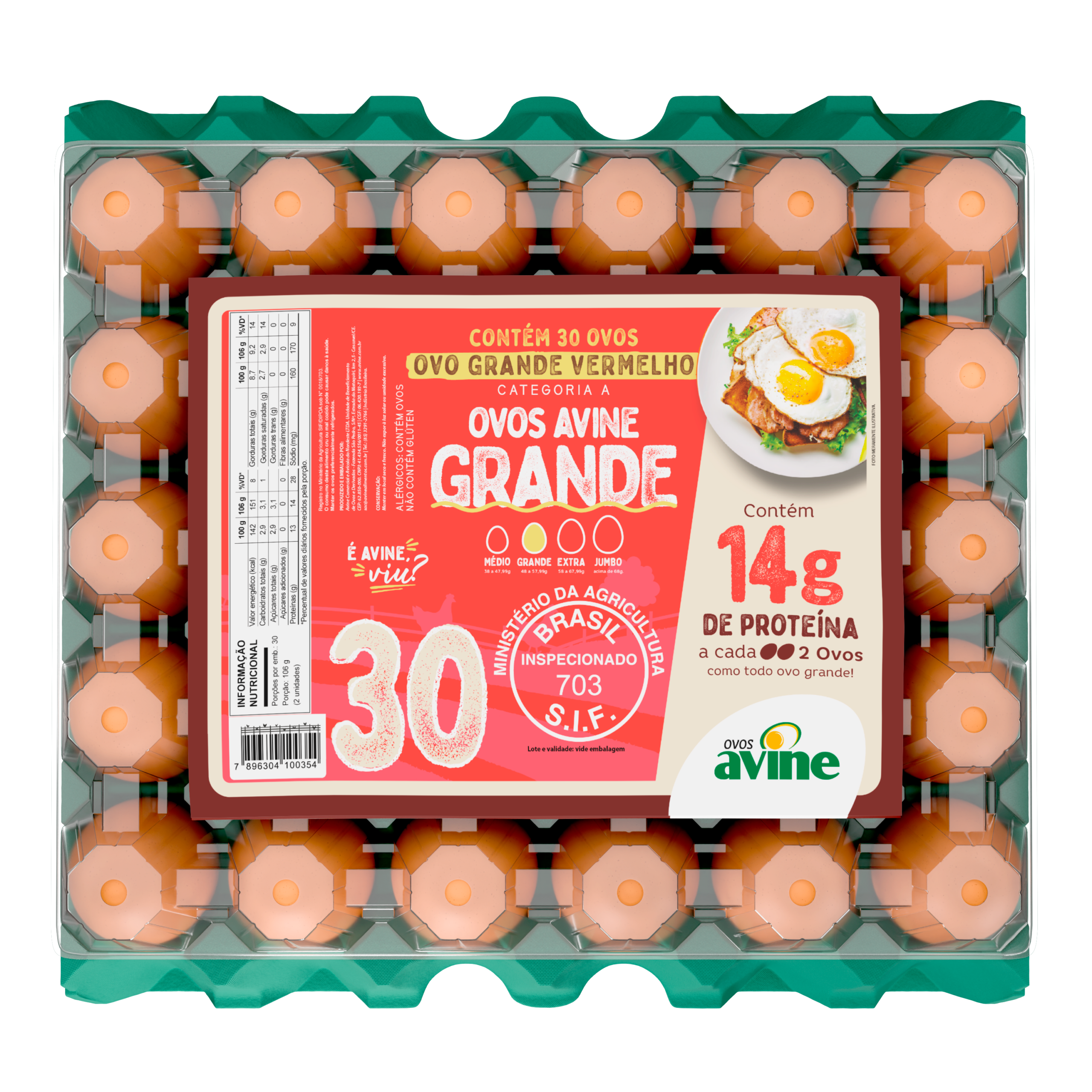 Ovos Galinha Grande Vermelho com 30 Plastificado Avine