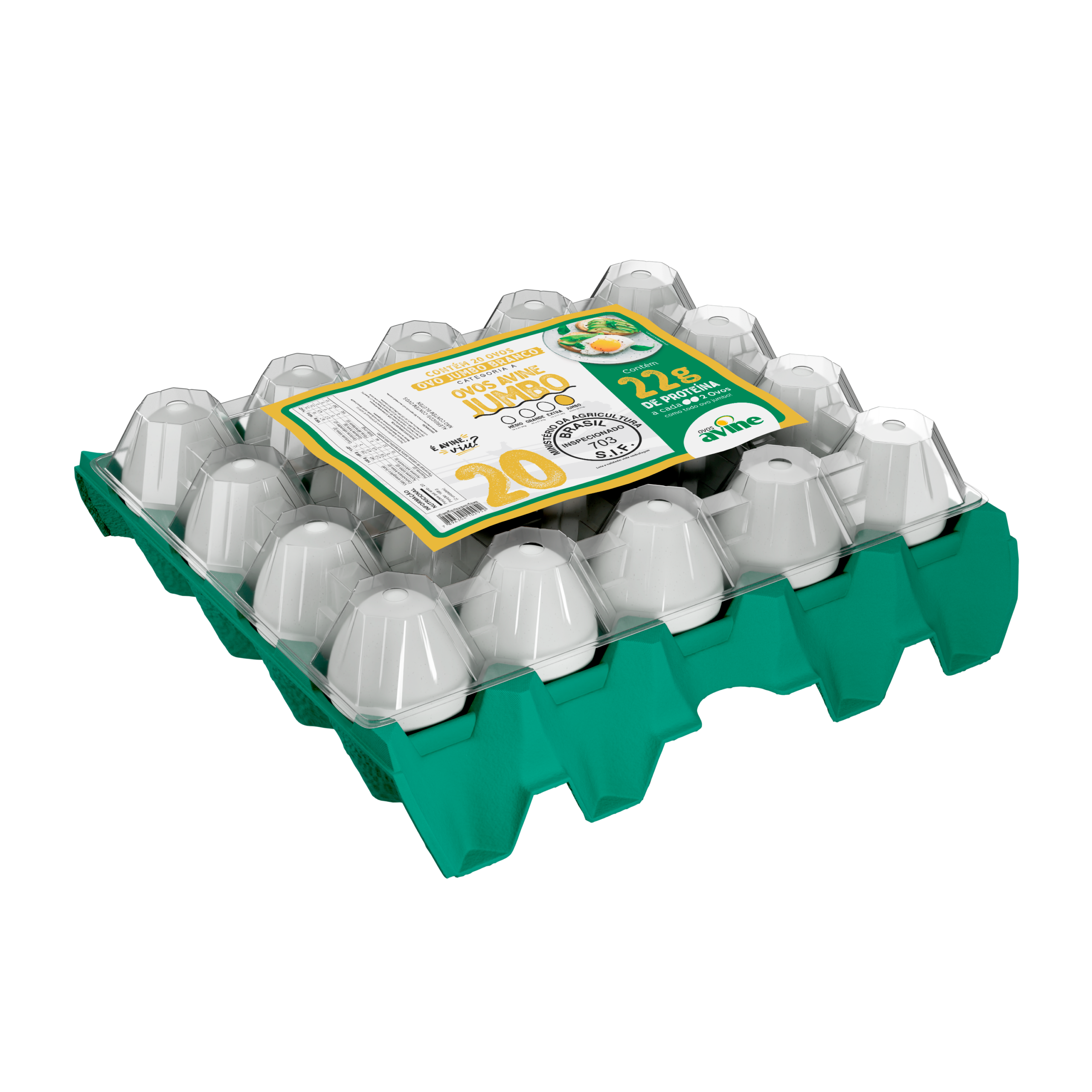 Ovos Galinha Jumbo Branco com 20 Plastificado Avine - Imagem 2