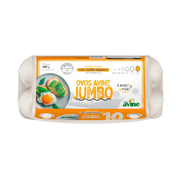 Ovos Galinha Jumbo Branco com 10 Polpa Lisa Avine