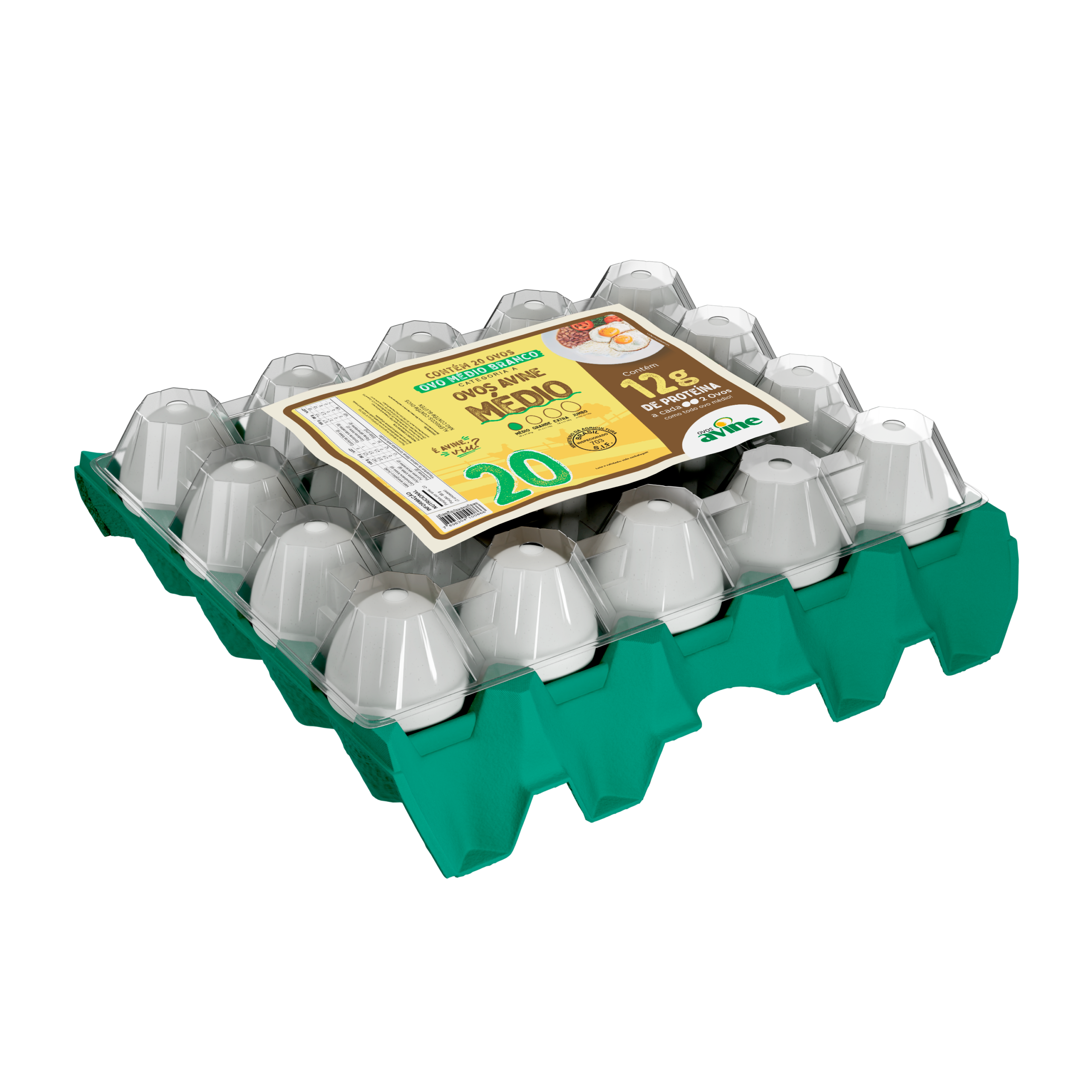 Ovos Galinha Médio Branco com 20 Plastificado Avine - Imagem 2