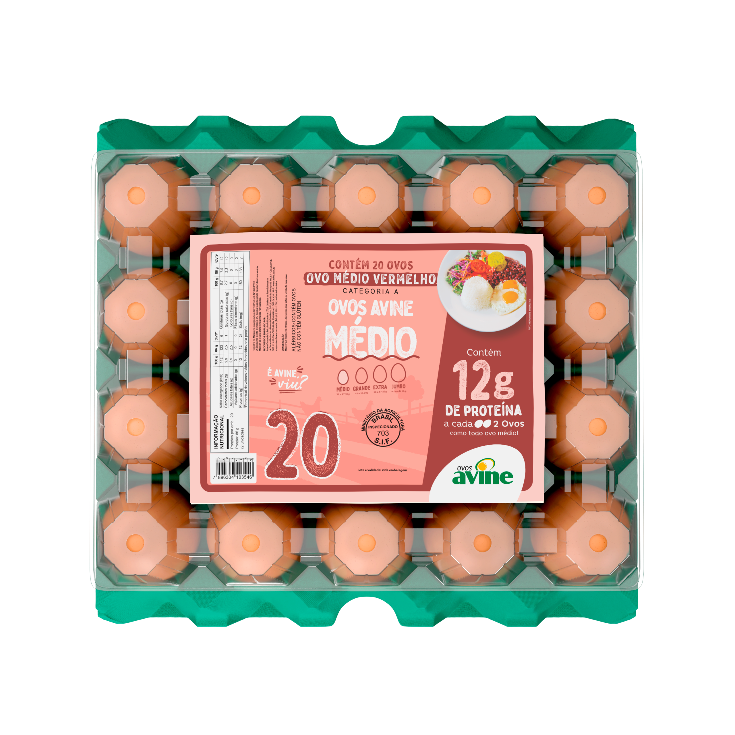 Ovos Galinha Médio Vermelho com 20 Plastificado Avine