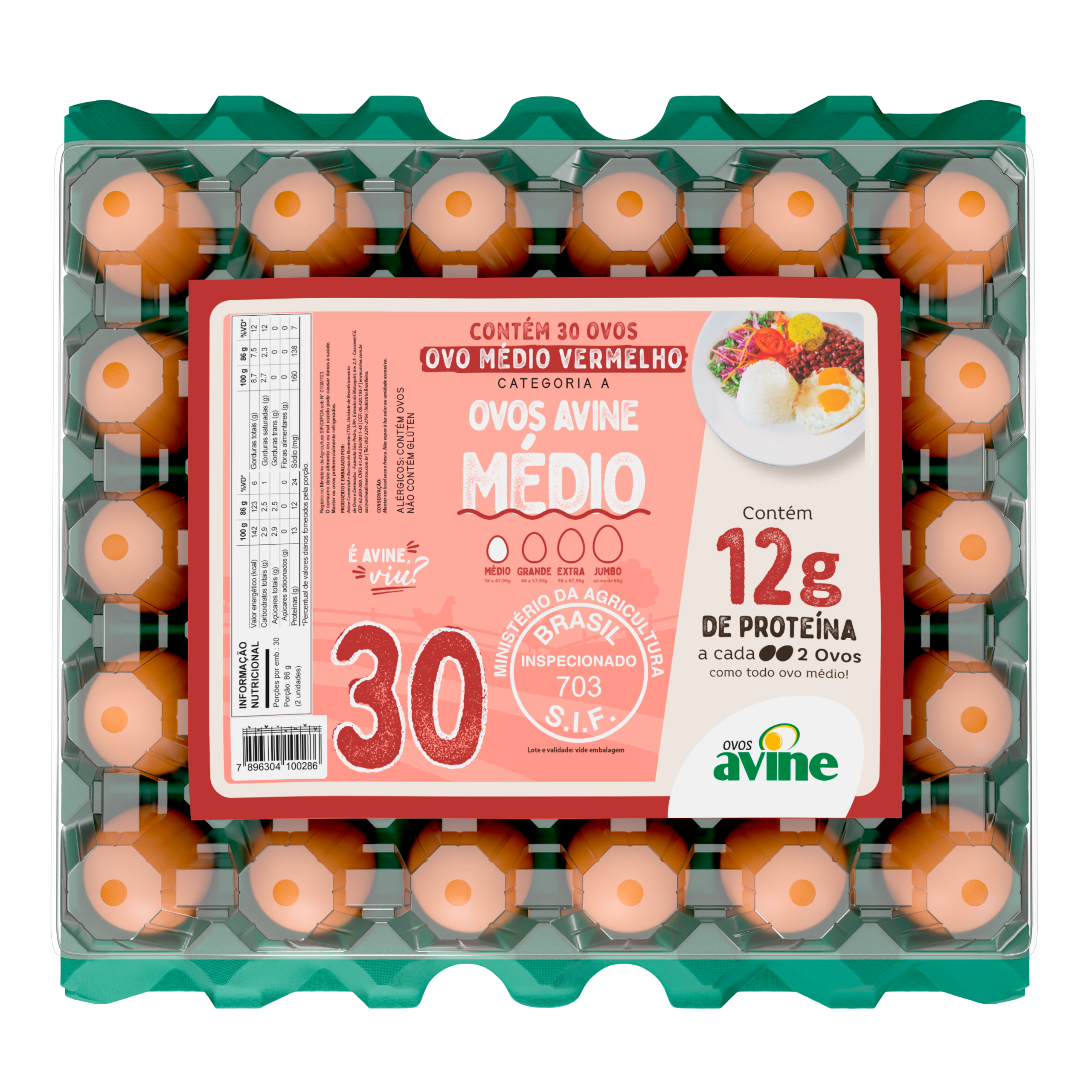Ovos Galinha Médio Vermelho com 30 Plastificado Avine