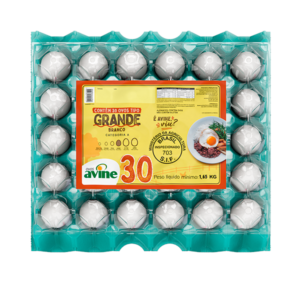 Ovos Galinha Grande Branco com 30 Plastificado Avine