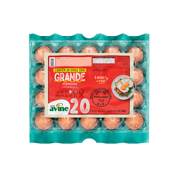 Ovos Galinha Grande Vermelho com 20 Plastificado Avine