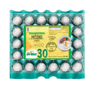 Ovos Galinha Médio Branco com 30 Plastificado Avine
