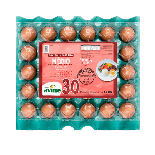 Ovos Galinha Médio Vermelho com 30 Plastificado Avine