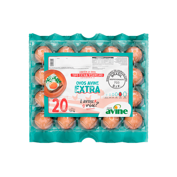 Ovos Galinha Extra Vermelho com 20 Plastificado Avine