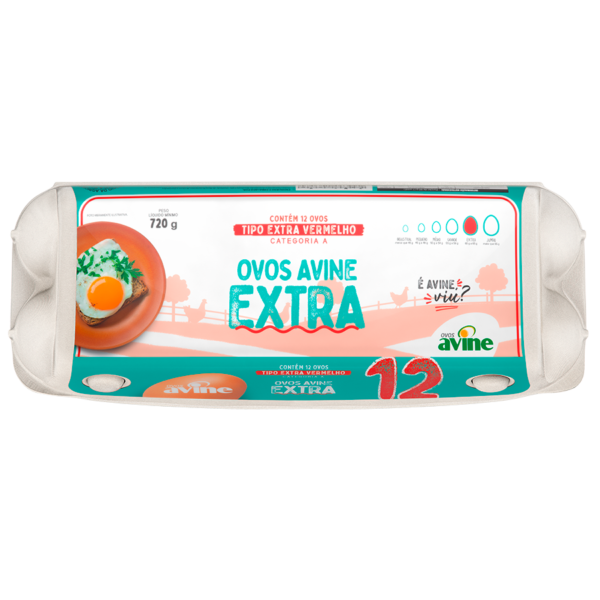 Ovos Galinha Extra Vermelho com 12 Polpa Lisa Avine