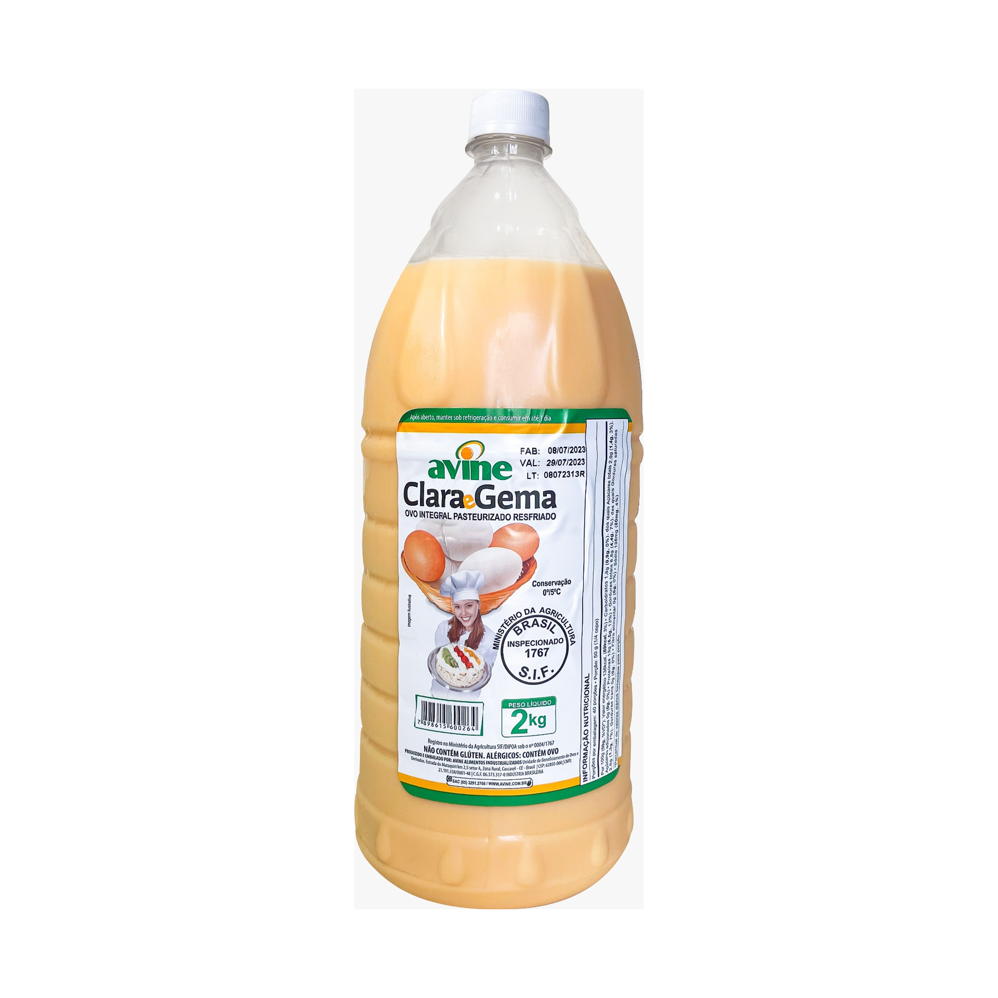 Ovo Integral Clara E Gemas Embalagem Pet 2kg
